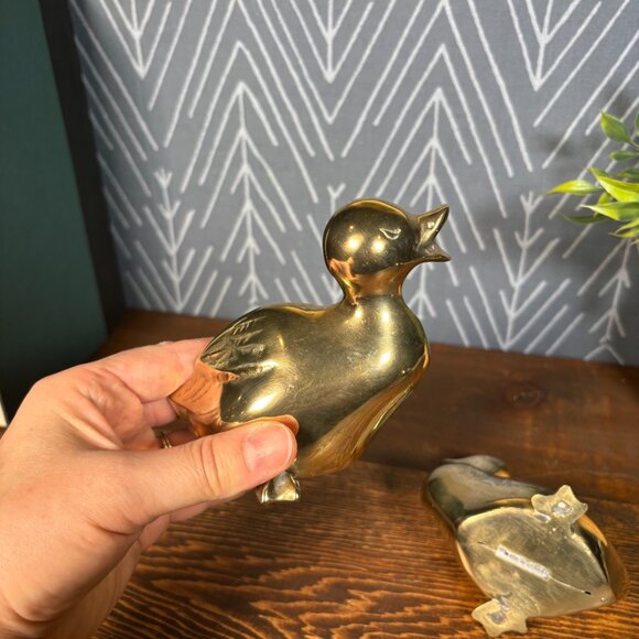 Vintage Brass Duck Family Set Mother Duck and Baby Ducks Figurine - Picture 16 of 17